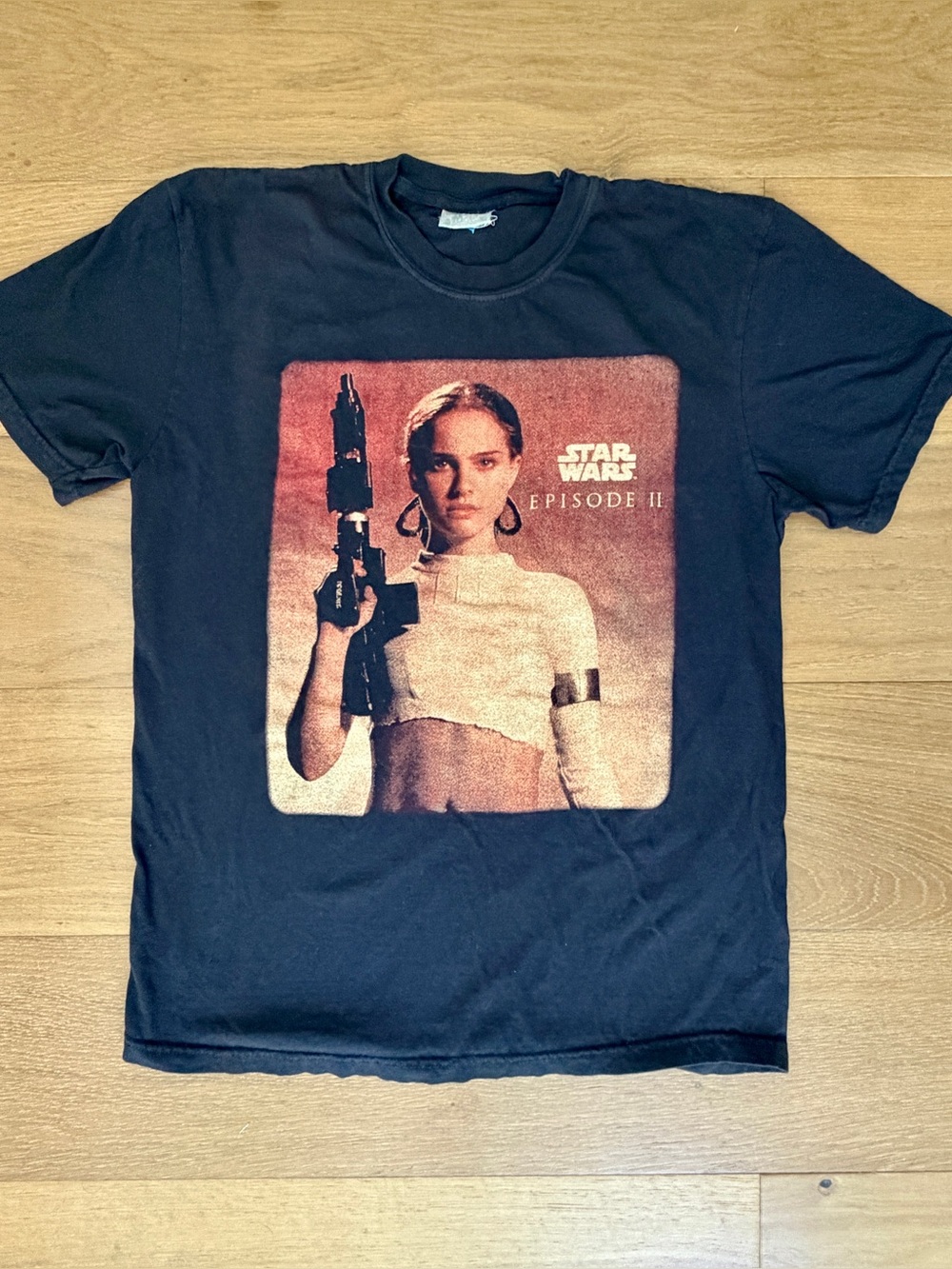 Star Wars Episode II Padme Amidala T-Shirt Black Medium Sci-Fi Movie 2002 Y2K